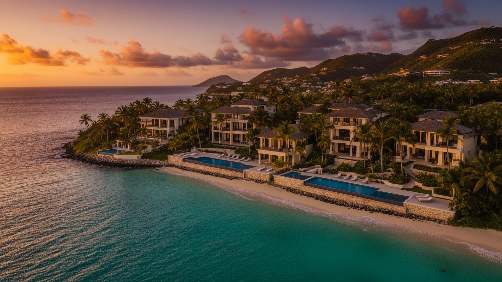 Aerial view of Jamaica's coastline with turquoise Caribbean waters and lush tropical hills